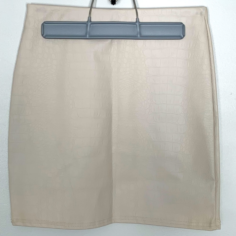 Missguided Croc Faux Leather Mini Skirt